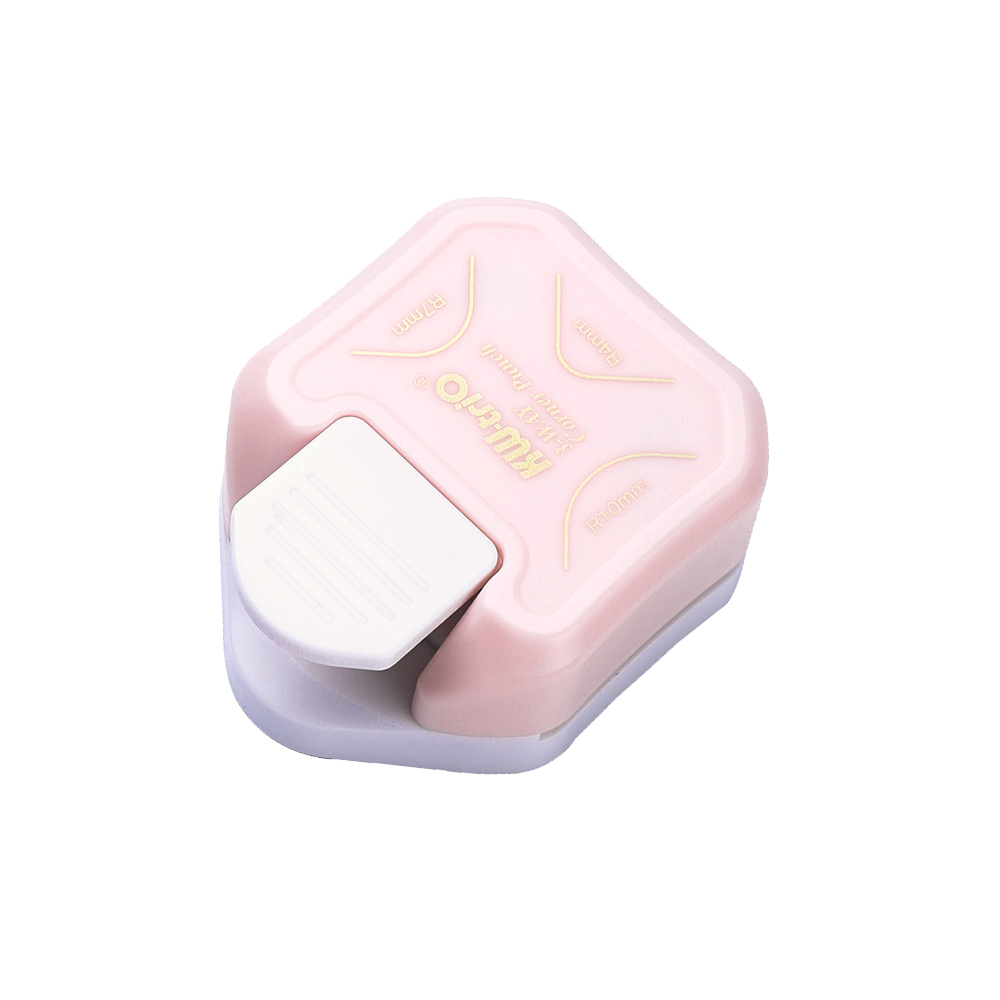 R4 R7 R10 3 In 1 Corner Rounder Papier Stoten Border Punch Ronde Hoek Paper Cutter Card Scrapbooking Voor Diy handgemaakte Ambachten: Pink 1 Pcs