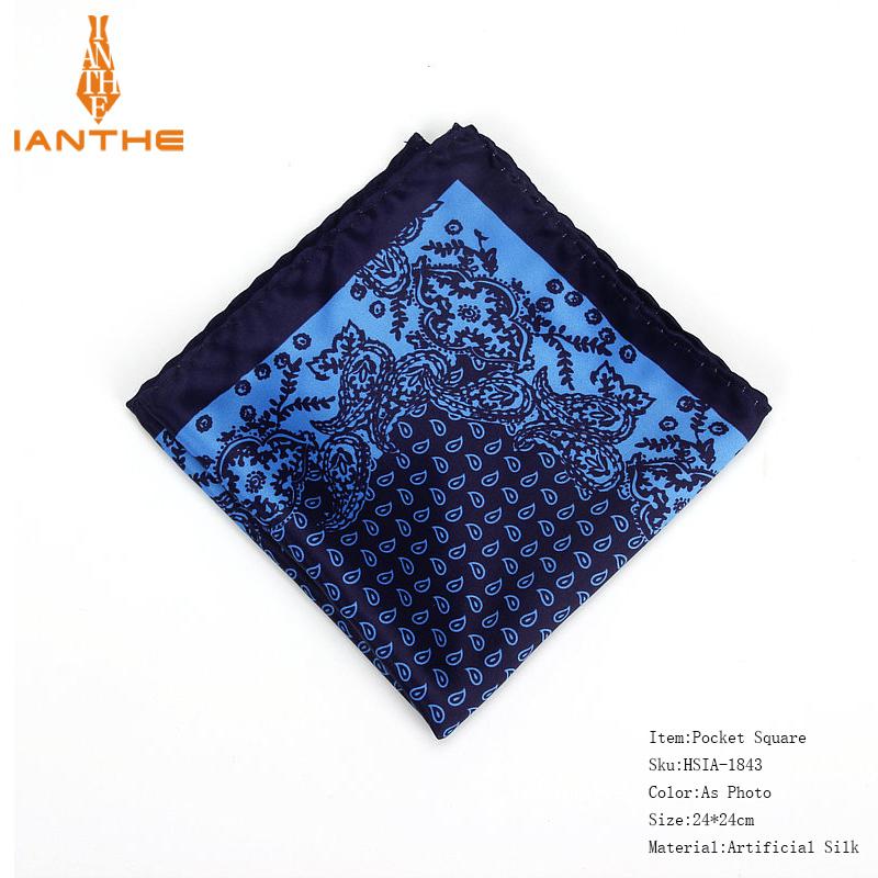 Neue herren Taschentuch Vintage Paisley Druck Tasche Platz Weiche Seide Taschentücher Hochzeit Party Business Hanky Brust Handtuch: IA1843