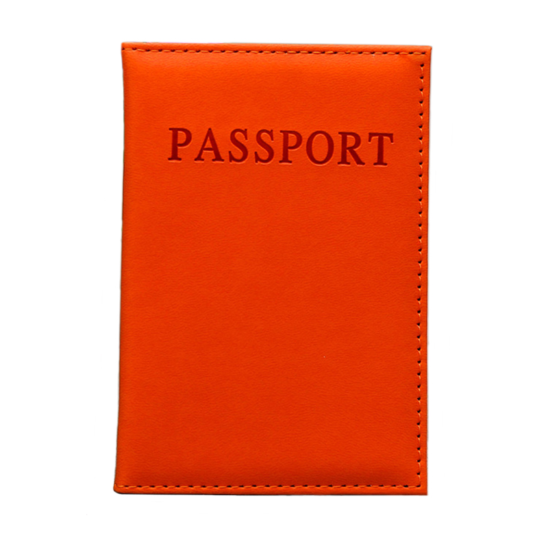 2022 1Pc Pu Vrouwen Paspoorthouder Paar Modellen Meisjes Reizen Paspoort Cover Unisex Kaart Case Man kaarthouder: Orange