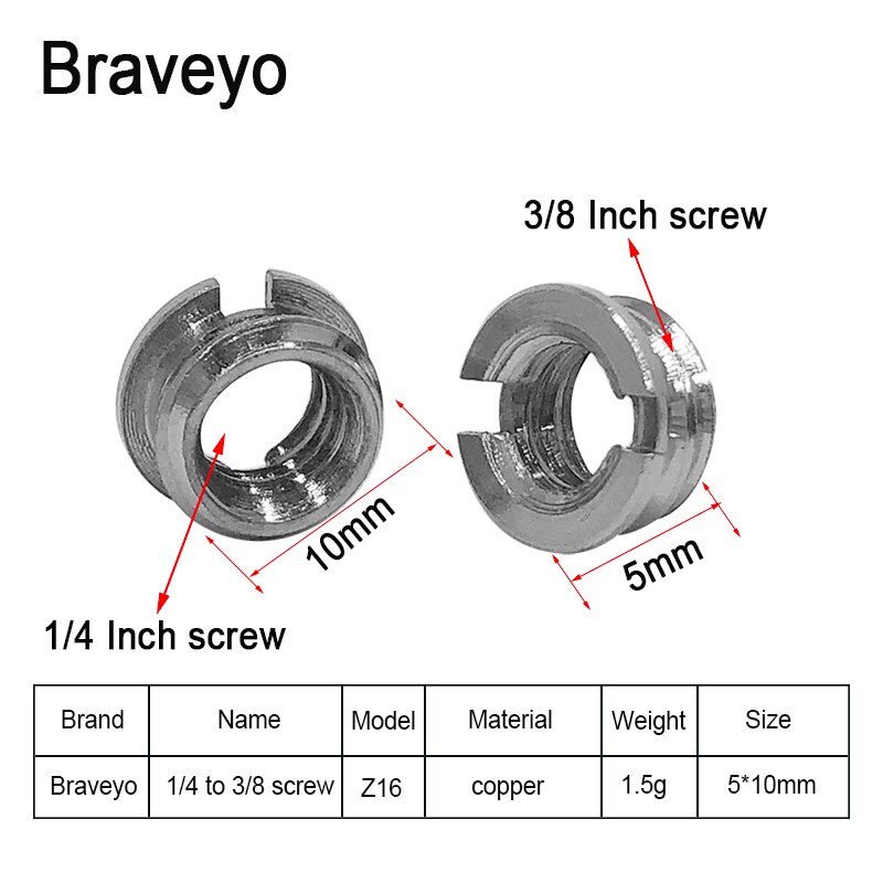 Juego de tuerca de tornillo de conversión de cámara, adaptador de soporte de fotografía de transferencia mutua 1/4 3/8, accesorios, tornillo de liberación rápida para Dslr: Plata
