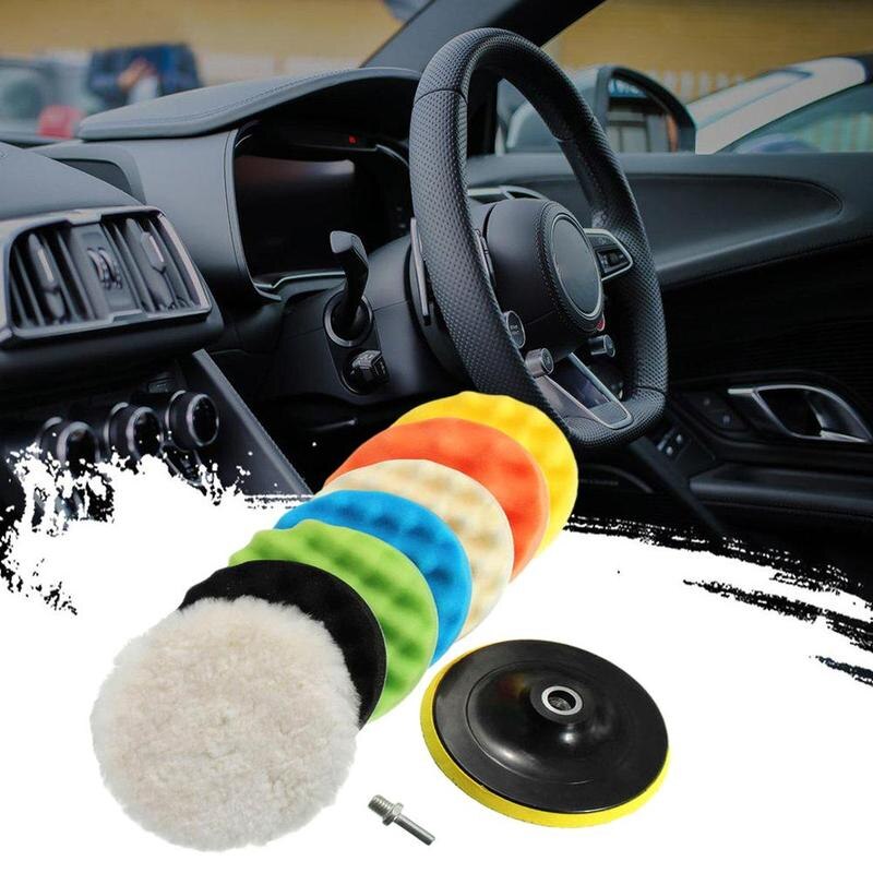 Car Polishing Disc 11Pcs/Set Self-Adhesive Buffing Drill Pad Wool For Car Waxing Polisher Polishing Wheel Adapter Sponge D3U7