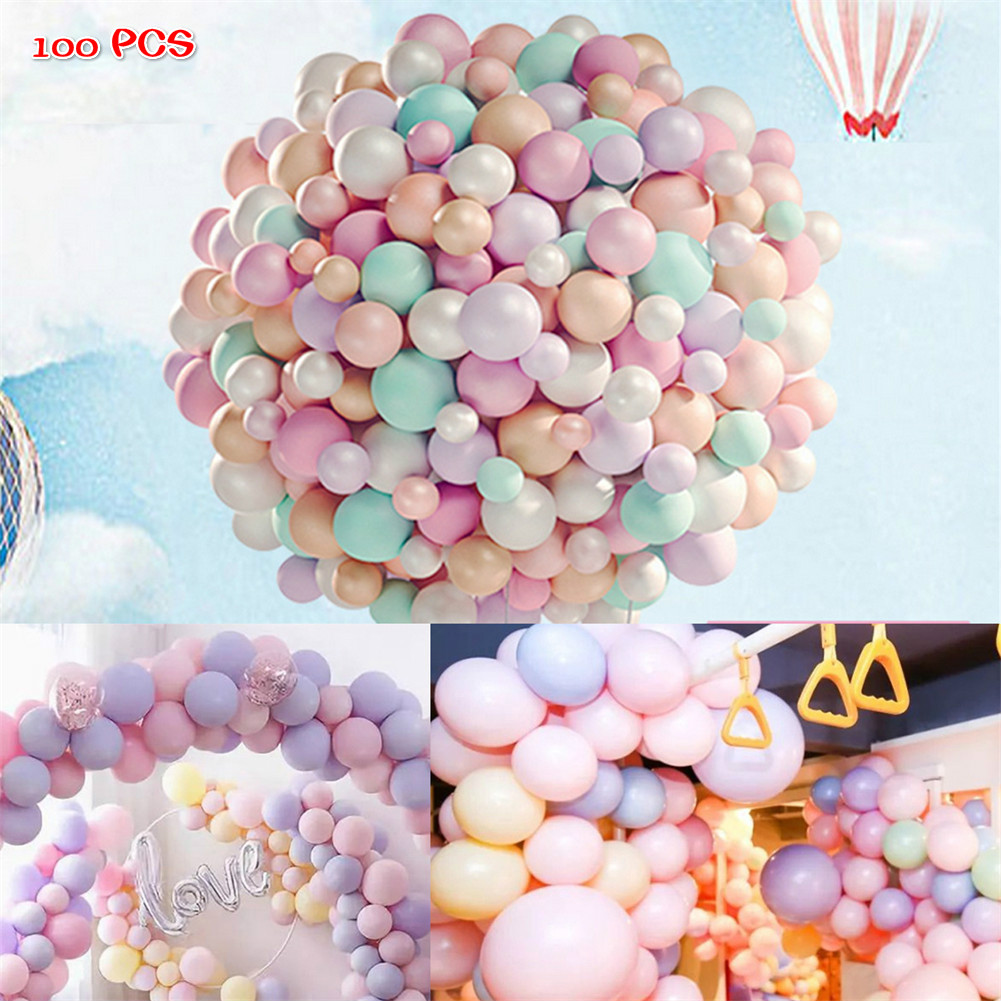 100 stks/partij Pack van 100 Macaron Snoep Gekleurde Party Ballonnen Set Pastel Latex Ballonnen Party Bruiloft Accessoires 10 Inch