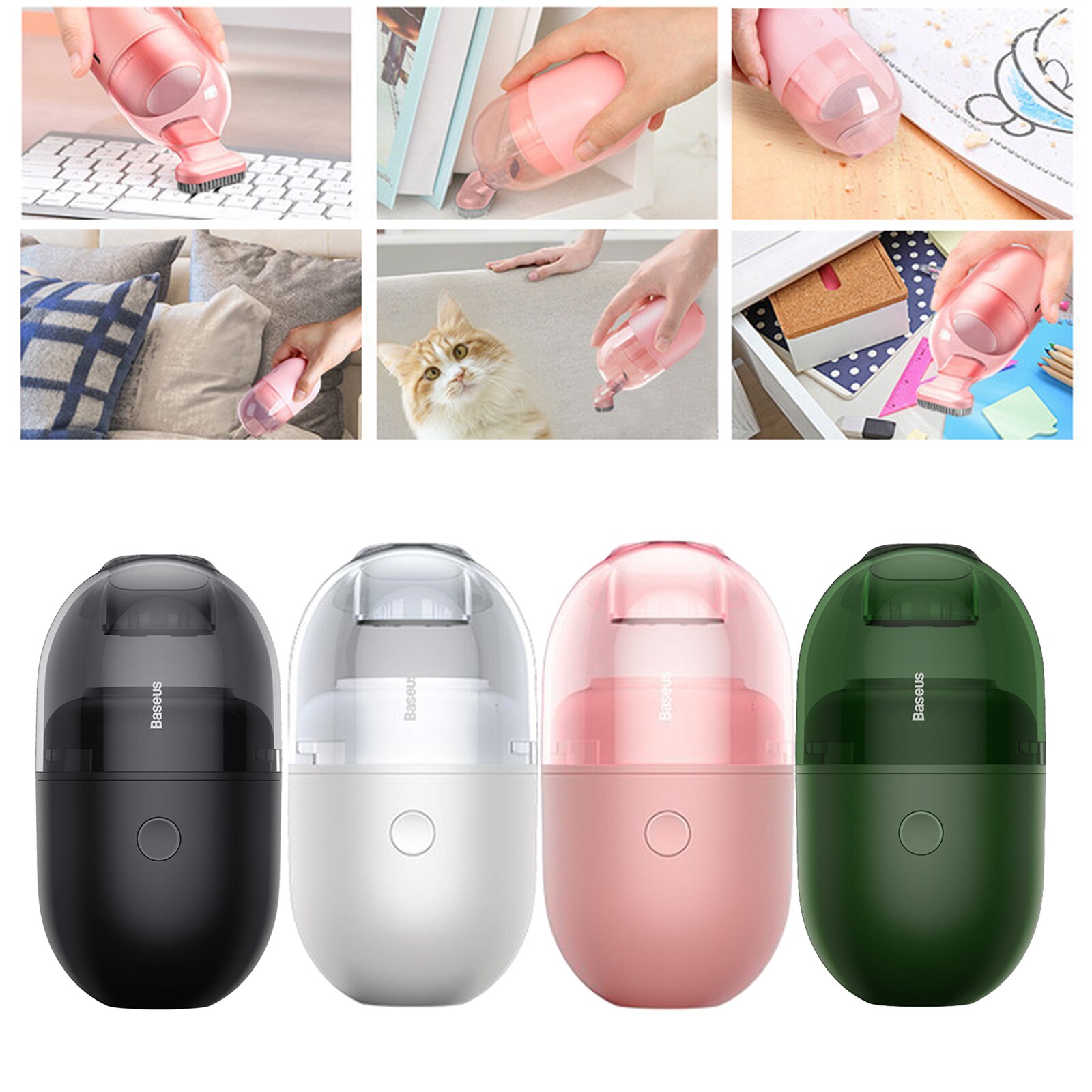 Rechargeable Cordless Small Handheld Vacuum Cleaner Computer Sweeper Dust Crumb Home Office with Vacuum Nozzle