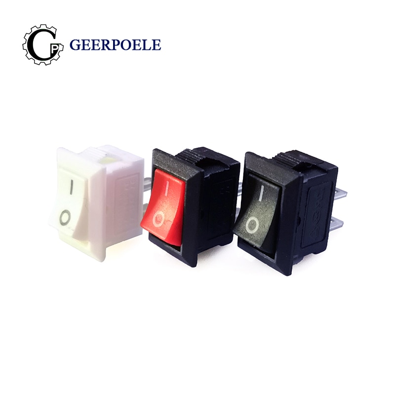 10 pcs/lot KCD1 15*10mm 2p Boat Rocker Switch Single Pole SPST Snap-in on off Power switch Position 3A/250V