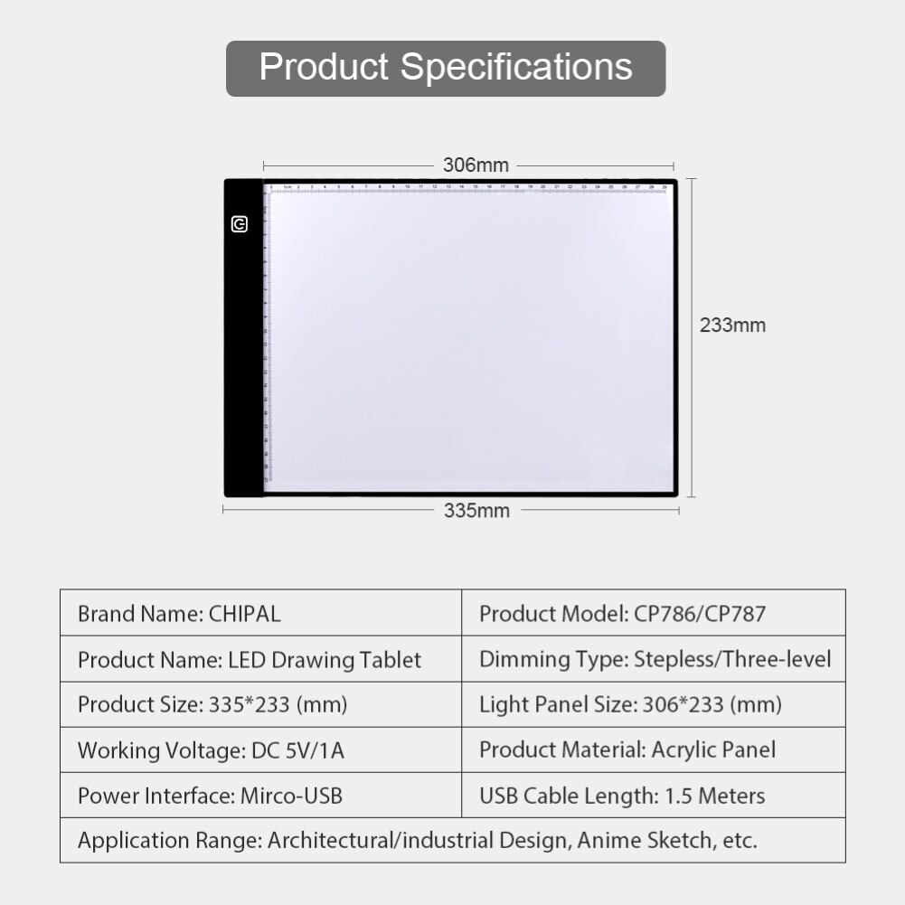 LED A4 Drawing Tablet Digital Graphics Pad USB LED Light Box Copy Board Electronic Art Graphic Painting Writing Table