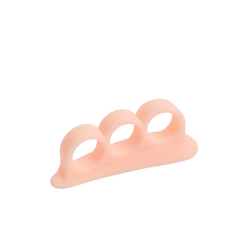 2 stk silikone gel fodfingre tre huls tåseparator fodbeskytter knystjustering hallux valgus beskyttelse fodpleje: Lys hud