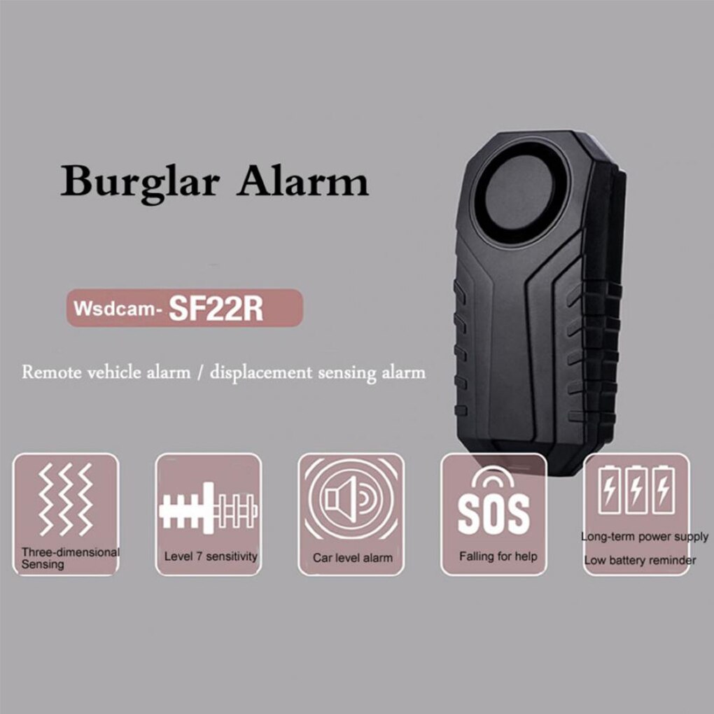 Bike Alarm Motorcycle Anti-lost Remote Control Alert IP55 Waterproof Bike Vibration Wireless Alarm