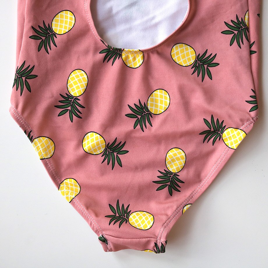 2-12 år flicka baddräkt ett stycke barn badkläder ananas tryck småbarn flicka baddräkt rosett knut små flickor baddräkt