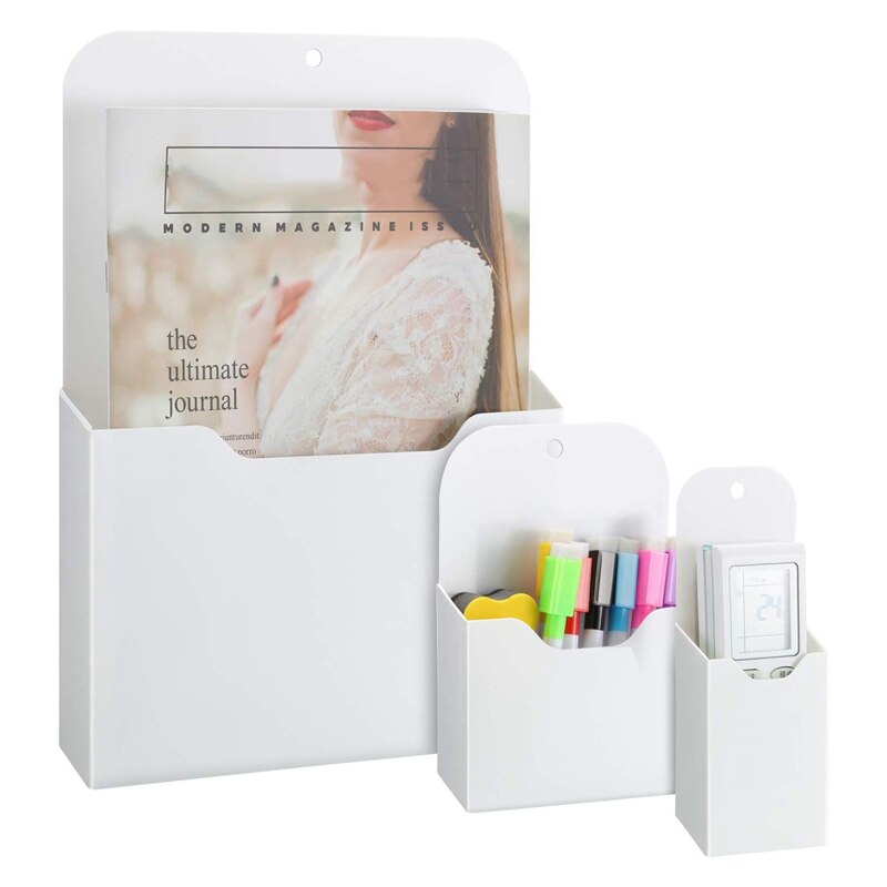 3 Pack Magnetic File Holder, Large Size Refrigerator Storage Pocket for Class Whiteboard, Office, Refrigerator, Locker: L M S