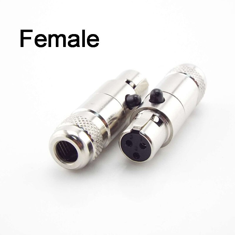 Audio Microphone XLR Male Panel Chassis Socket Screw Mount Mini 3Pin Female Plug Connector MIC Adapter: female