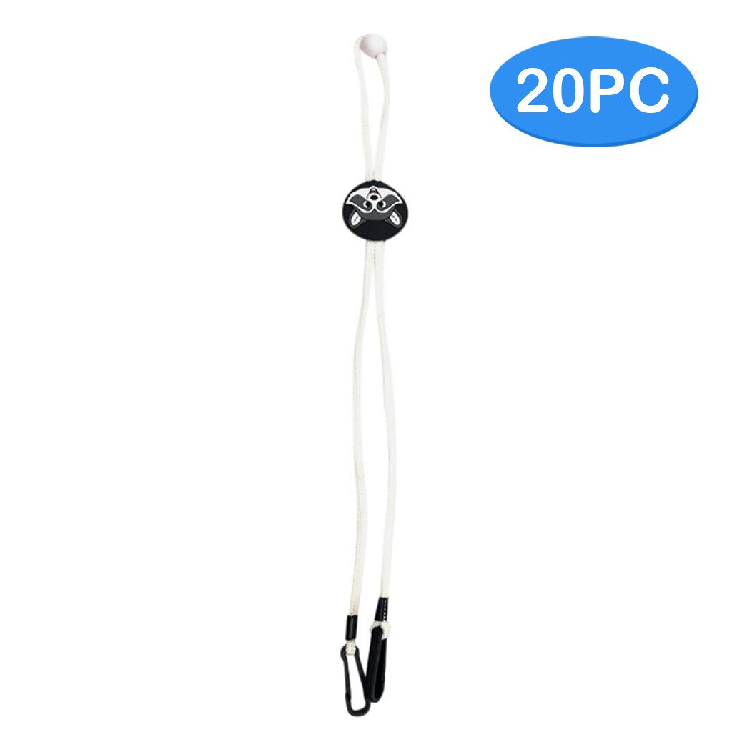Verstelbare Masker Lanyard Stopper Handy & Handig Veiligheid Masker Rest & Oor Houder Touw Voor Kind Sujeta Mascarillas Salvaorejas 20pc: White