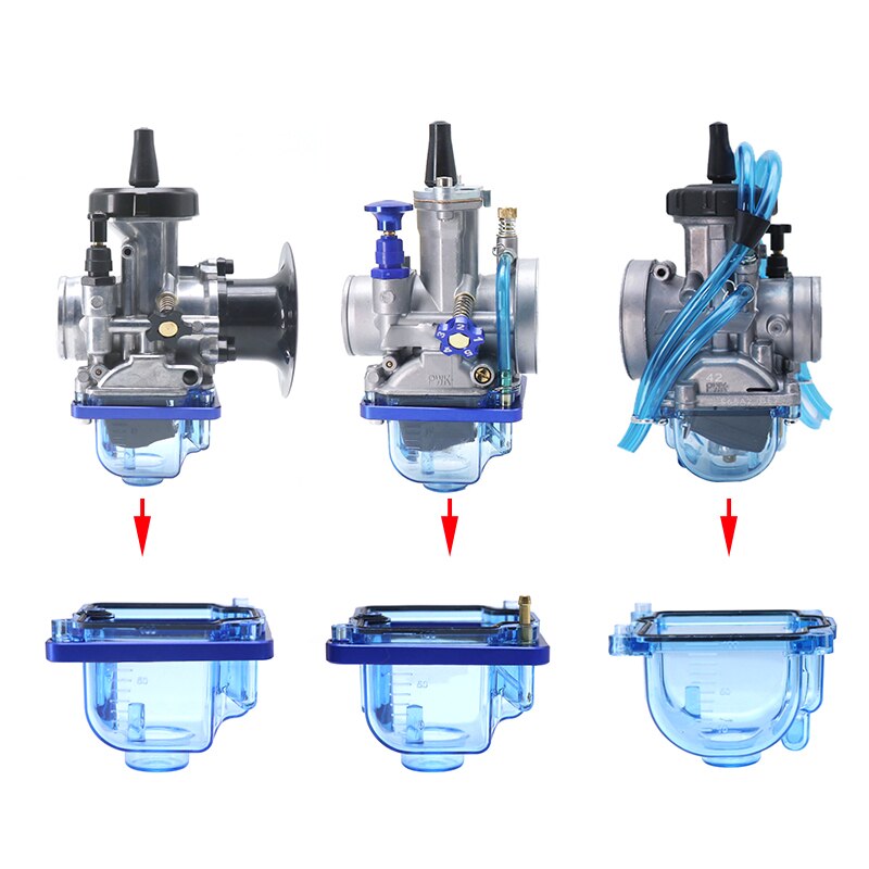 Alconstar-carburador PWK para motocicleta, cuenco flotador transparente de fondo transparente apto para carburador KEIHI PWK KSR EVO OKO KOSO de 21-34mm
