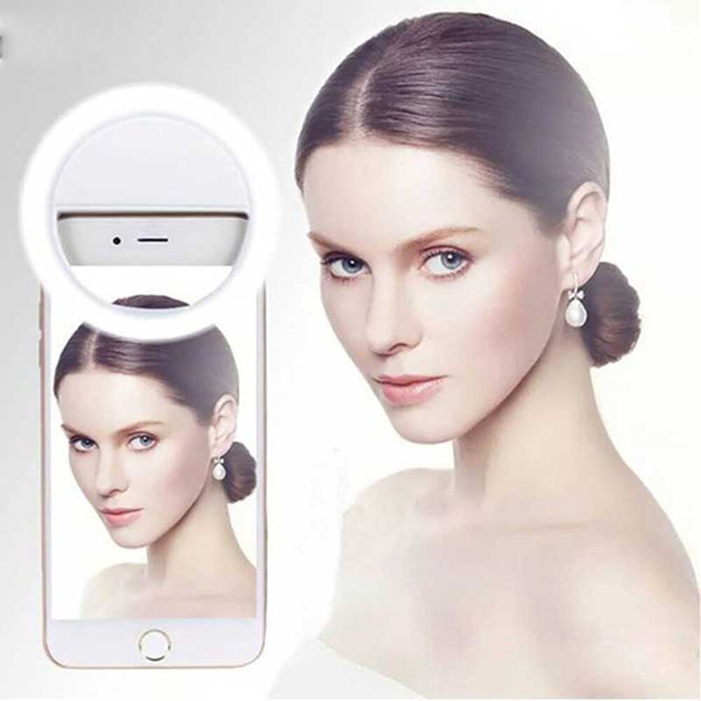 Universal Selfie Lamp Mobile Phone Lens For iPhone 8 7 6 Plus Samsung Portable Flash Ring 36 LEDS Luminous Ring Clip Light