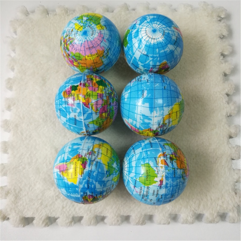 Anti Stress Relief World Map Foam Bal Atlas Globe Palm Bal Planeet Aarde Bal Speelgoed Voor Kinderen Meisjes Jongens 63mm 12 Stuks