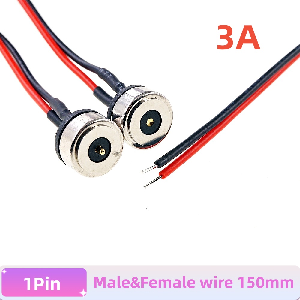 1 par de conector Pin Pogo magnético de forma Circular 1, 2, 3, 4, 5 polos, sonda macho hembra, perfil redondo de carga de energía CC: Castaño