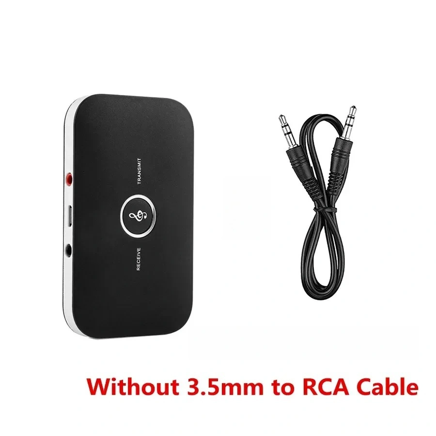Bluetooth-bilstereo-sender og mottaker trådløs adapter usb-dongle 3.5mm aux rca for tv pc-hodetelefoner hjemmestereo: Svart