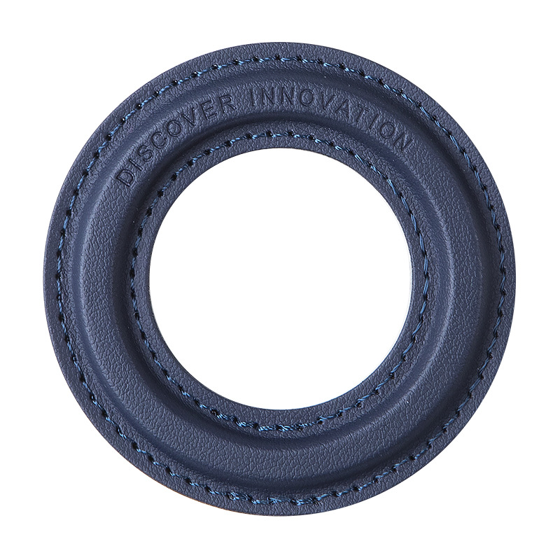 Luxury Leather Magnetic Ring Holder For iPhone 14 13 12 Magnet Wall Mobile Phone Holder Magnetic Car Phone Stand: Blue