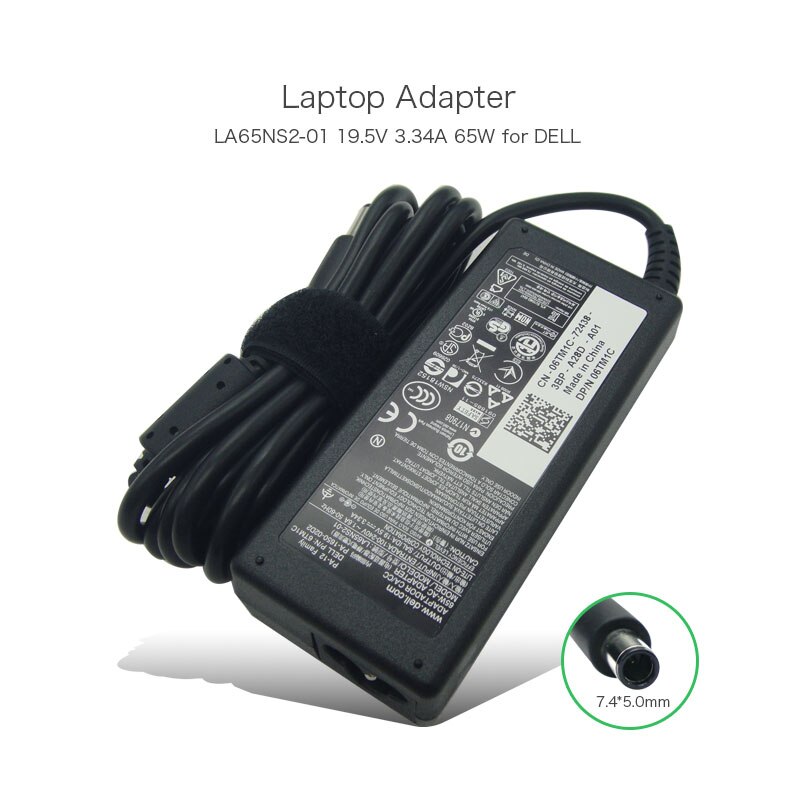 19.5V 3.34A 65W Original Power AC Adapter for Dell Precision 6TM1C 06TM1C PA-1650-02D2 LA65NS2-01 PA-12 Family Laptop Charger