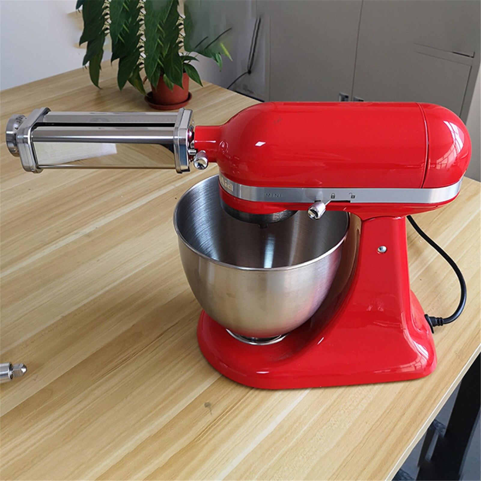 1set Stainless Steel Pasta Maker Attachments Set For KitchenAid Stand Mixer Fettuccine Spaghetti Noodle Cutter Dough Making Tool