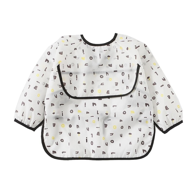 Baby Kids Peuter Lange Mouwen Sjaal Waterdicht Art Kiel Voeden Bib Schort Pocket Baby Jongens Meisjes Burp Doek: 5