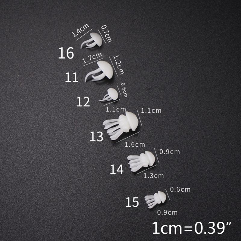 16 unids/set de Material de relleno de epoxi de cristal de resina oceánica Mini modelado de medusas 3D