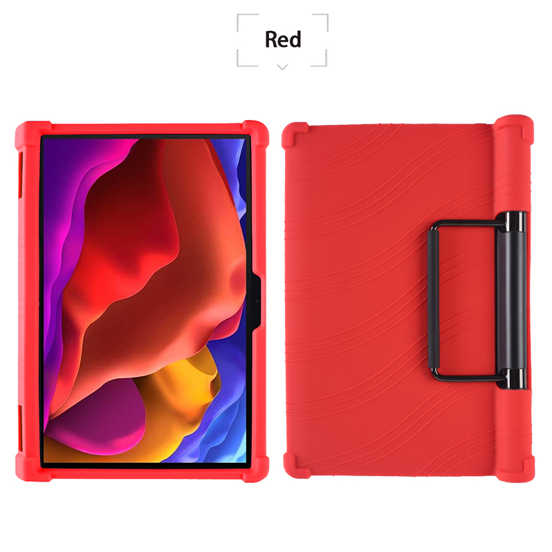 Zachte Shockproof Case Voor Lenovo Yoga Tab 13 (Lenovo Yoga Pad Pro) YT-K606F 13 &quot;Tablet Pc Silicon Beschermende Cover Met Kickstand: Rood