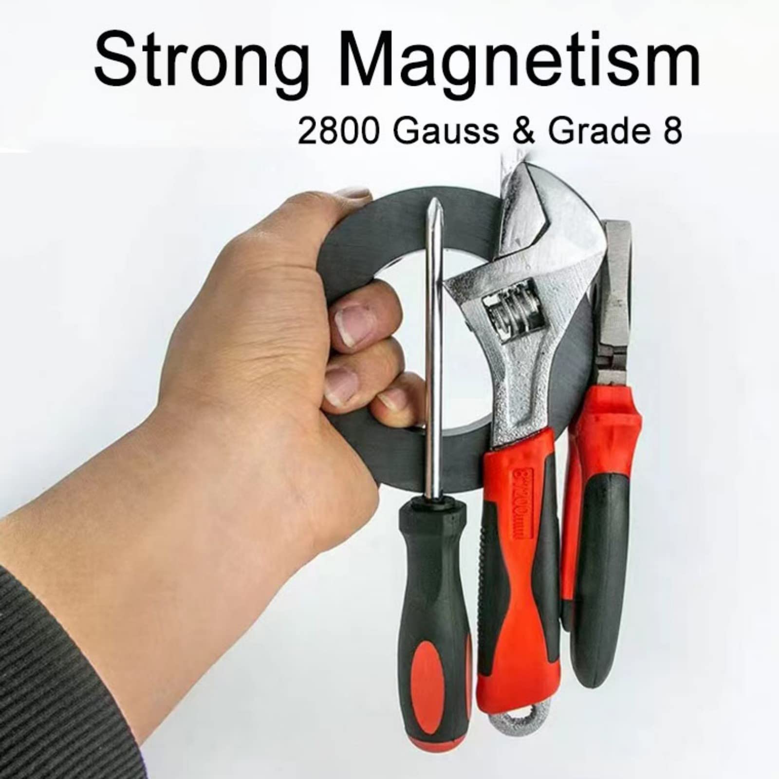 Ferrite Ring Magnets with Holes Round Disc Donut Magnets Circle Hole Magnets Perfect Ceramic Circular Magnets for Crafts DIY 8