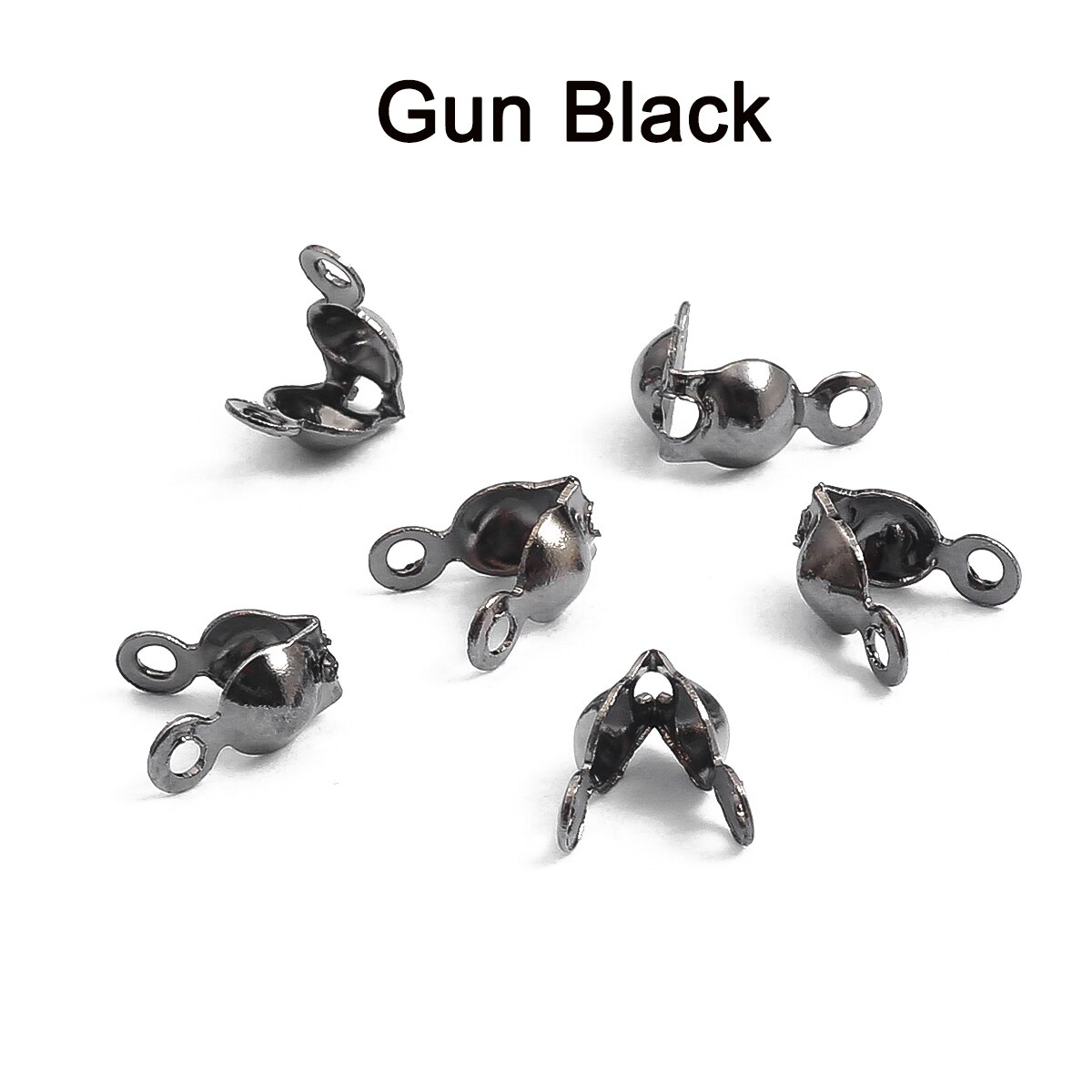 100pcs/lot Connector Clasp Fitting 4*7mm Ball Chain Calotte End Crimps Beads Connector Components For DIY Jewelry Making Supplie: Gunmetal