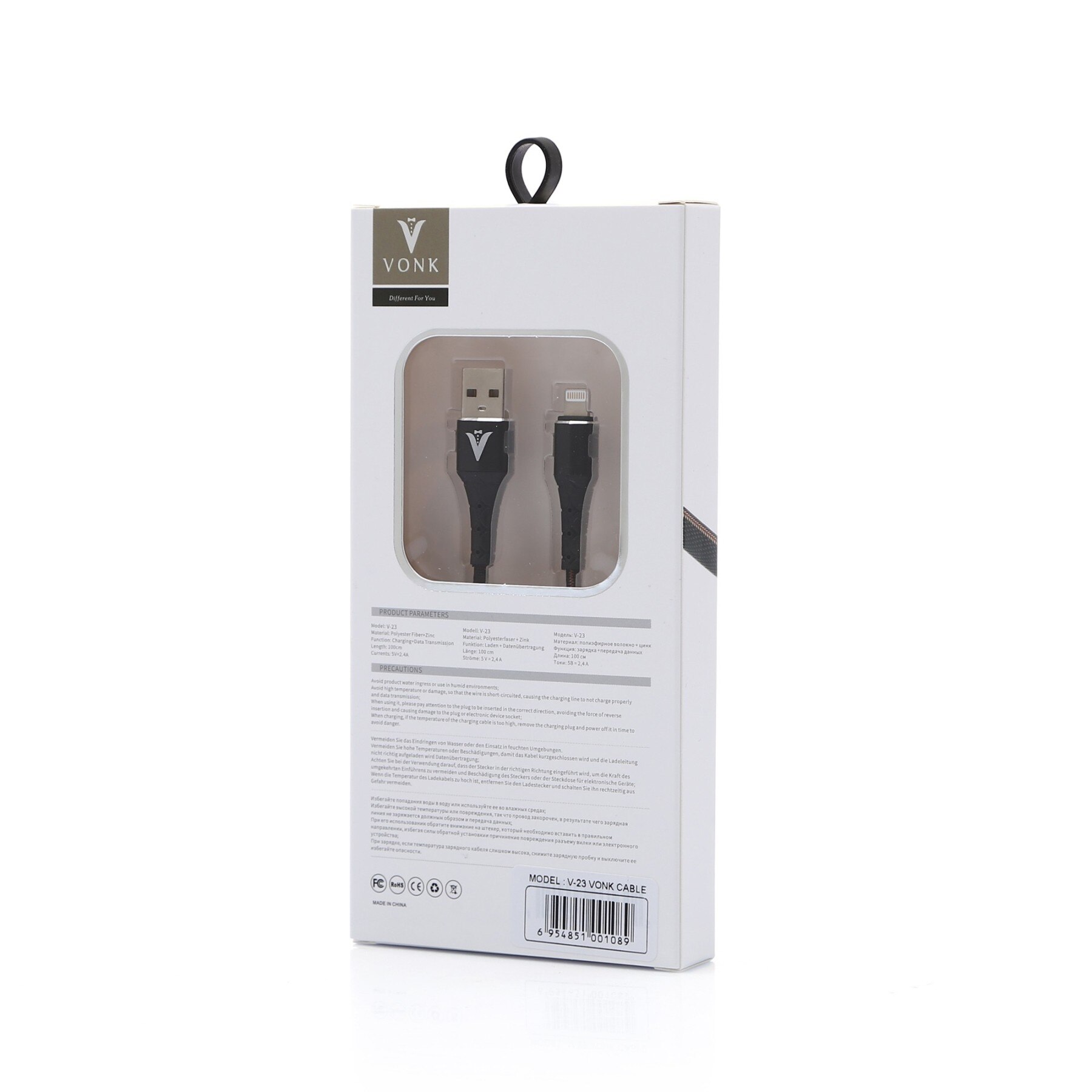 Vonk V-23 Cable iPhone 1m de carga rápida compatible