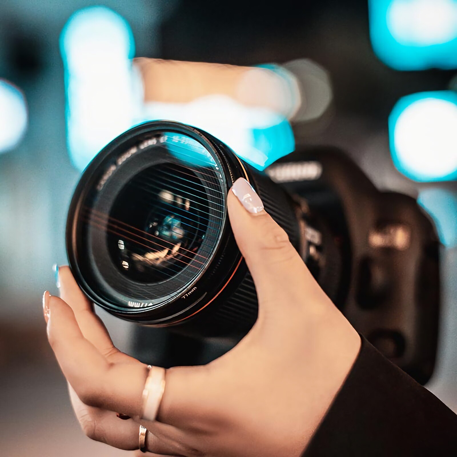 Filtro ótico anamorfo do vidro 77mm/82mm da câmera do alargamento dos efeitos especiais do filtro da lente da raia do arco-íris azul com anel de gerencio para dslr