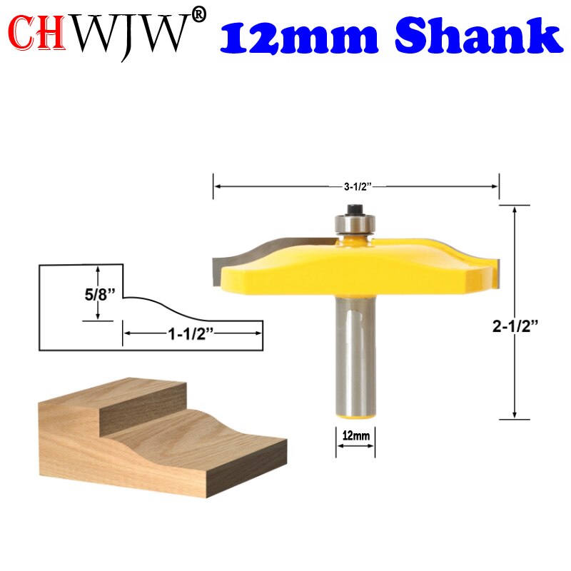 1PC 12mm Shank Raised Panel Router Bit with Backcutter Cove Raised Panel Ogee Door Ogee Raised Panel Router Bit: 29mm