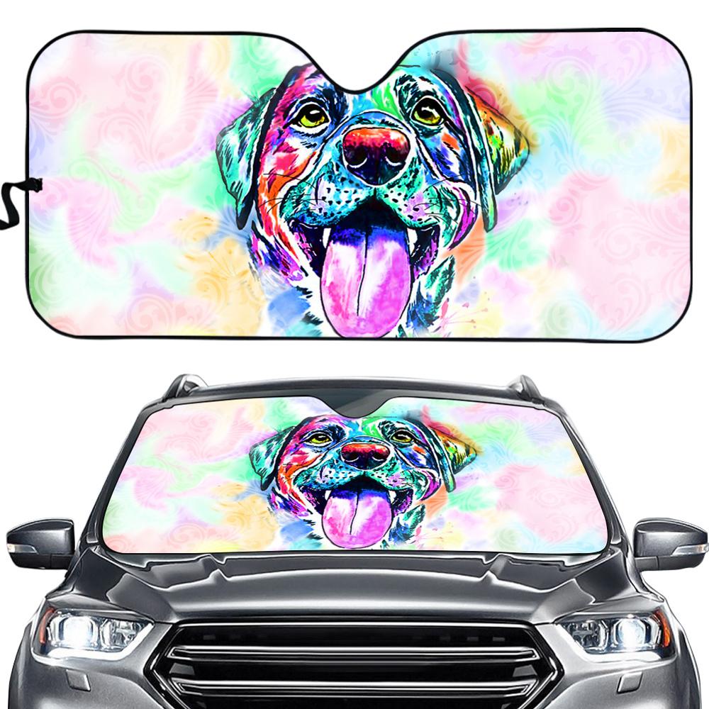 Mooie Schilderen Kat/Hond In Rijden Print Auto Zonnescherm Auto Voorruit Window Cover Sunshades Zonneklep: ZD1318HC.