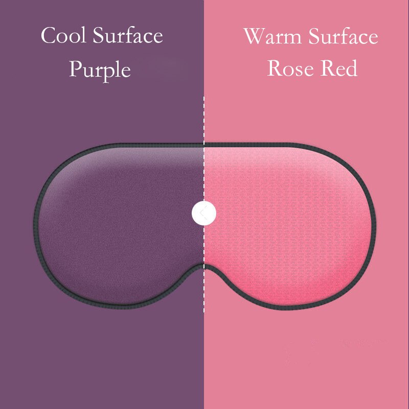 Masque de sommeil Double face masque pour les yeux de sommeil Surface chaude fraîche réglable: Purple Rose Red