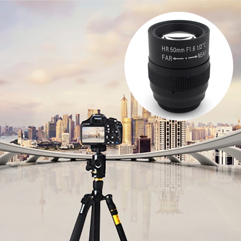 Handmatige Iris Lens 50Mm Industriële Lens 1/2 C Mount Cctv Lens Camera Accessoires