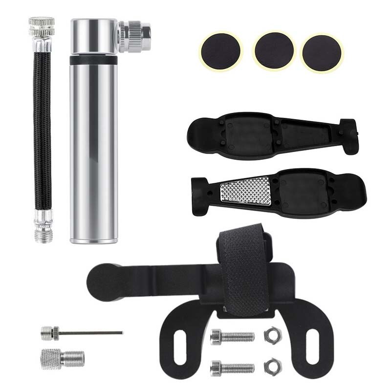 Mini Portable Bicycle Pump 120 PSI High pressure Changable Presta Schrader Valve Air Mouth Pump Tire Inflator Bike Hand Pump: Silver-Model B