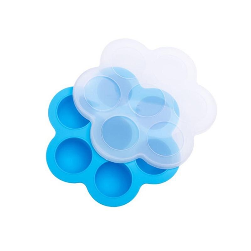 3pcs Baby Food Storage Boxes Set With Steaming Rack Silicone Heat-Resistant Tray 7 Cavities Baby Food Container (Random Color)