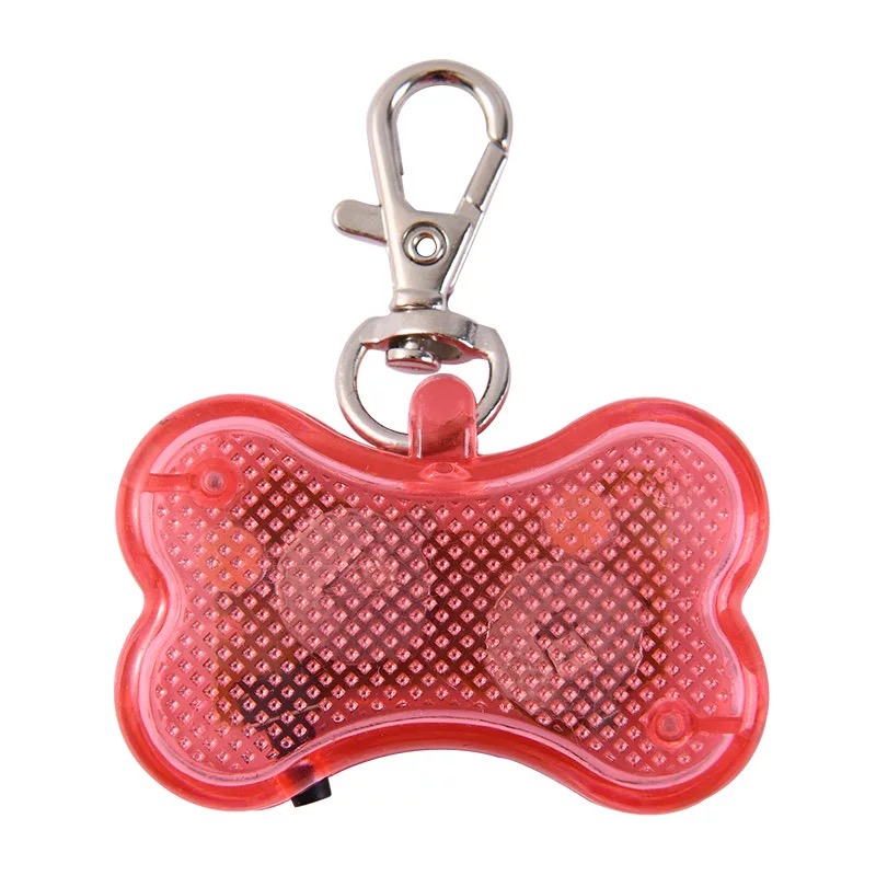 Collar de seguridad nocturna para perro, colgante brillante, luces LED Flash, accesorios para mascotas, brillante en la oscuridad: Rosa