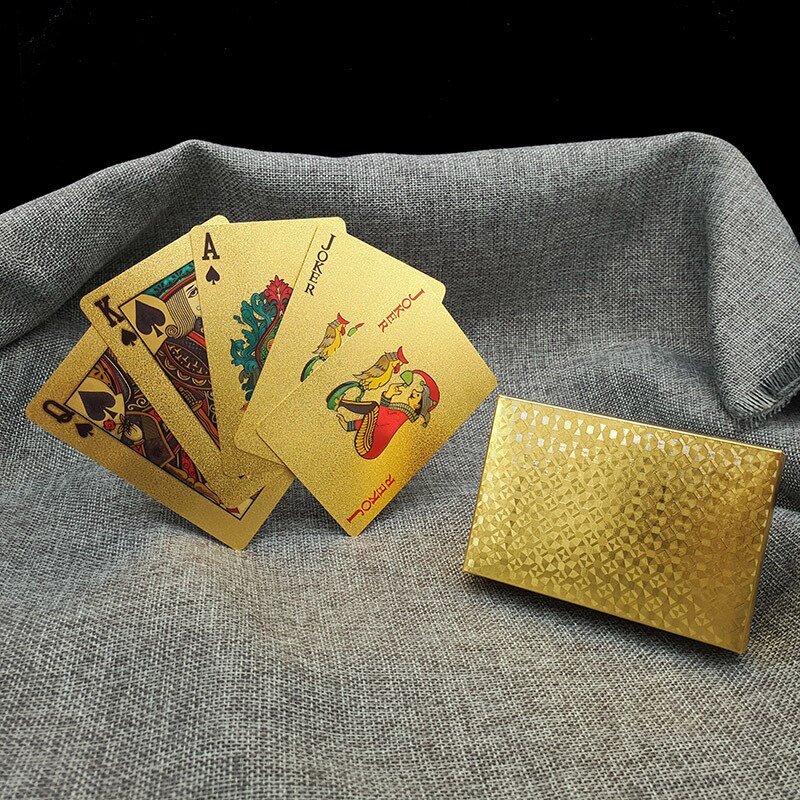 Heißer Spielkarten Mit 24K Gold Blatt Dollar Volle Deck Poker Spiel einstellen Kunststoff Magie Karte Wasserdichte Karten baralho Spiel: Stil 1