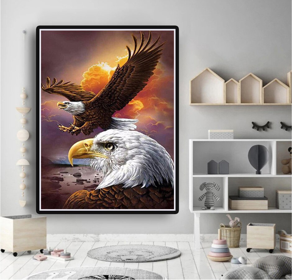 Home decor flying eagle animal painting diy oil painting by numbers kit diy canvas painting unique for adults and children