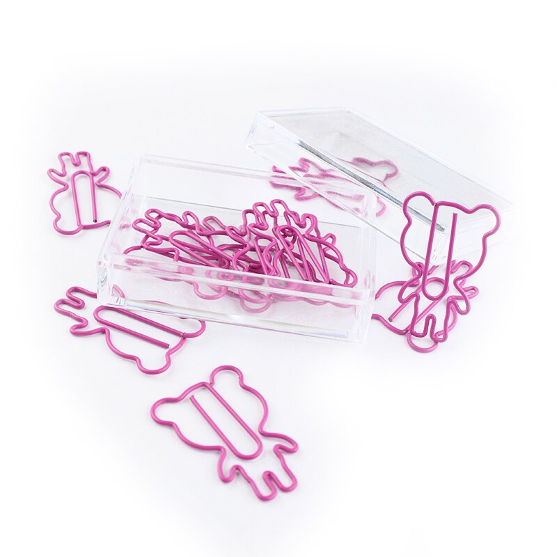 Pin con forma de oso de dibujos animados, Clip de papel con forma de oso Panda, suministros de oficina, Clips de papel, accesorios de oficina, Clipes