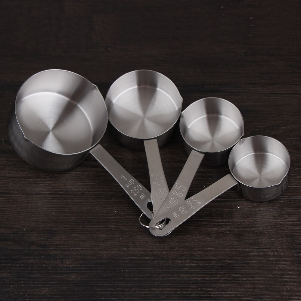 Kitchen Measuring Tools 304 Stainless Steel Large Condiment Measuring Spoon Cup 4pc/set