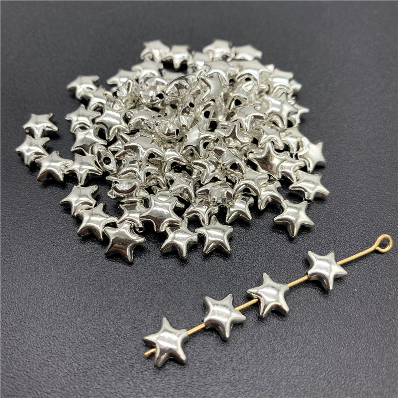50 Stuks 6X6Mm Lichtmetalen Kralen Cap Oude Zilveren Bedels Star Shape Hanger Bedels Voor Sieraden Maken Diy accessoires