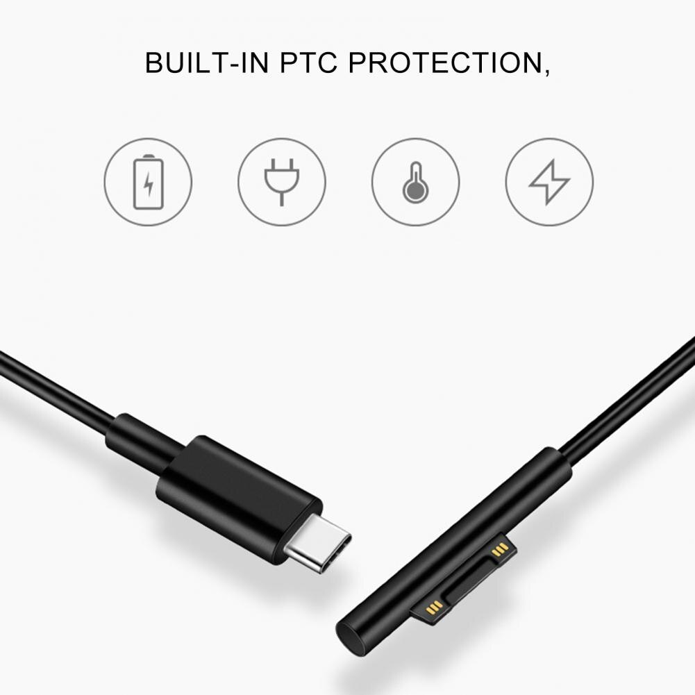 Cable de carga 3A tipo c para ordenador portátil, accesorios para Surface Pro 3/4/1/1, 5/1, 5/6 m