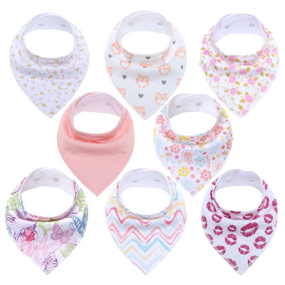 Bavoirs Bandana pour bébés, bavettes pour garçons et filles, 100% coton biologique, doux et absorbant, pour -nés, 8 pièces