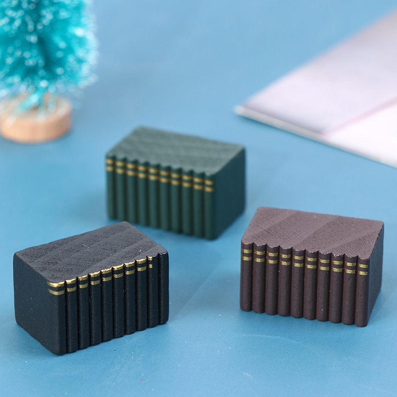 1:12 poppenhuis miniatuur houten boek model accessoires voor meubels decoratie speelgoed poppenhuis bouwpakket accessoires