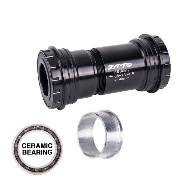 ZTTO prasa rowerowa pasuje robić wspornika dolnego oś BB30 24 adapter łożyska ceramiczne robić roweru szosowego MTB 24mm mechanizm korbowy: BB30-24 czarny CR-GXP