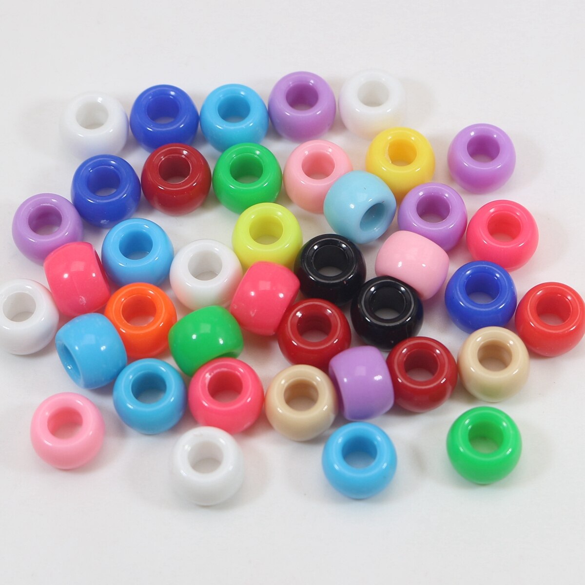 200 Mixed Color Acrylic Barrel Pony Beads 9X6mm Various Style Kids Craft Kandi: NO 4 Mixed Colour