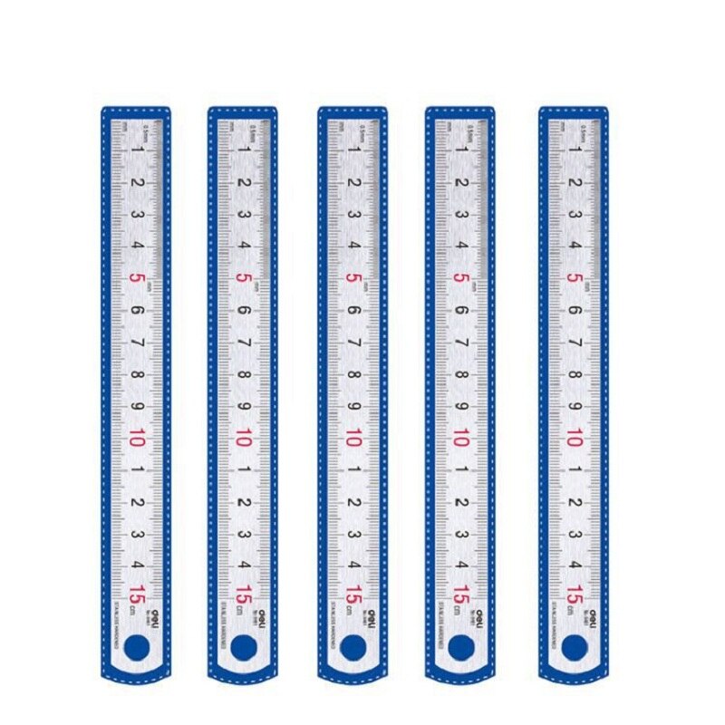 1pcs 15cm silver steel ruler scale drawing ruler stainless steel ruler office stationery: Default Title
