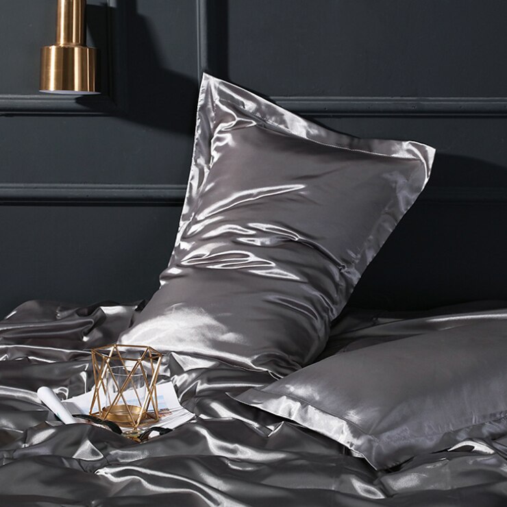 Zijde Kussensloop Queen King Size Voor Hotel Thuis Zachte Gezonde Kussen Kussensloop Zijden Kussensloop Zijden Kussensloop: Silver gray / 48x74mm 1pcs