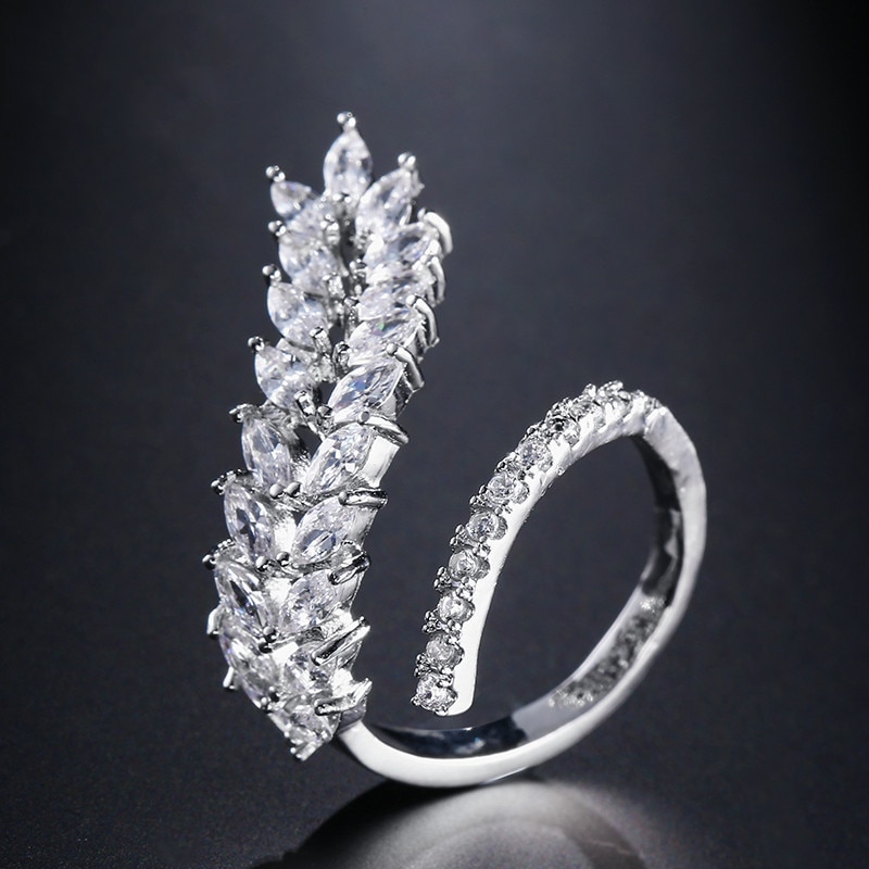 Luxury Solid 925 Sterling Silver Adjustable Ring for Women Girl Valentine's Day Lady Jewelry Z3